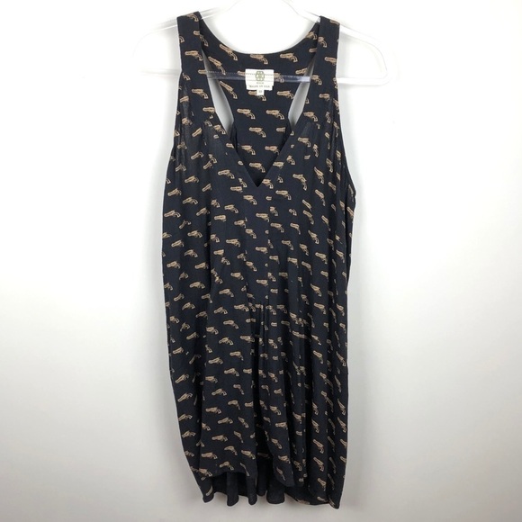 Koch Black Dress Gold Revolver Print Made in USA - Picture 1 of 7